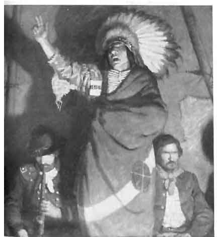 Chief Satanta Passed the Peace-Pipe to General Sherman and Said: "My
Great White Brothers".